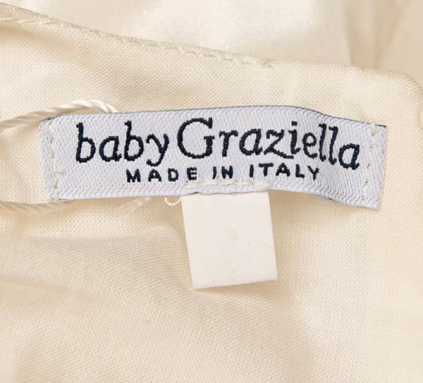 BABY GRAZIELLA Baby Girl Satin Ivory Dress With Bow