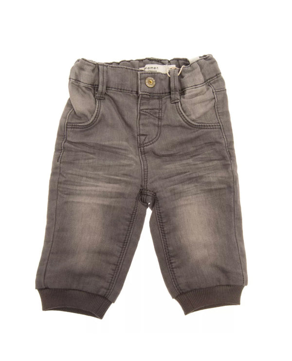 NAME IT Baby Grey Jeans With Faded Crumpled Effect
