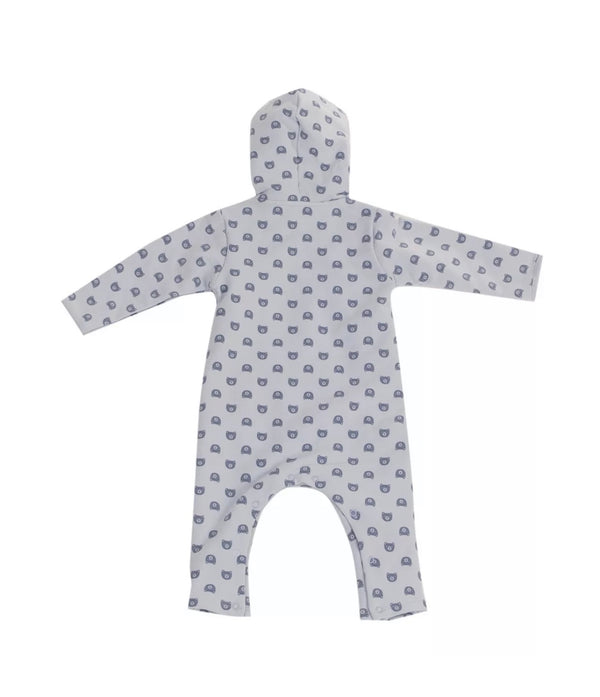 ABSORBA Sweat Romper Hooded Light Blue With Bear Pattern