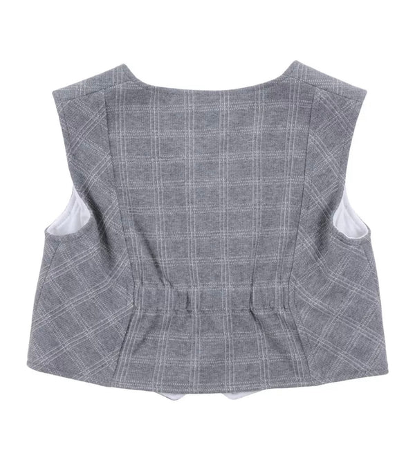 ALETTA Boys Grey Waistcoat Melange Effect