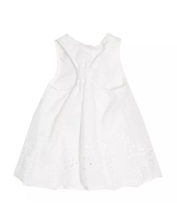 BLUMARINE BABY Girls White Dress Wit Front Bow & Logo