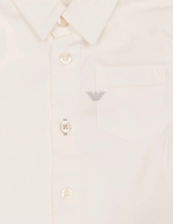 ARMANI Baby White Shirt Long Sleeves With Logo