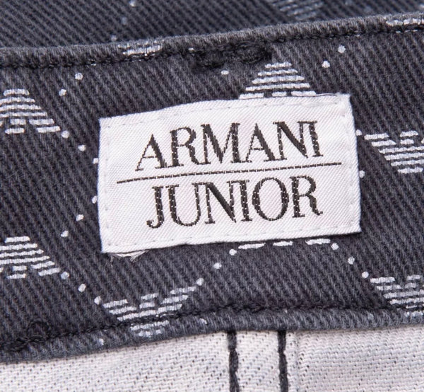 ARMANI JUNIOR Girls Jeans Skirt With Logo Pattern