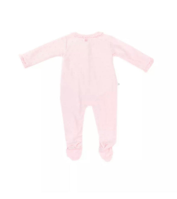 ABSORBA Light Pink Girls Babygrow With Dots & Ruffle Neck