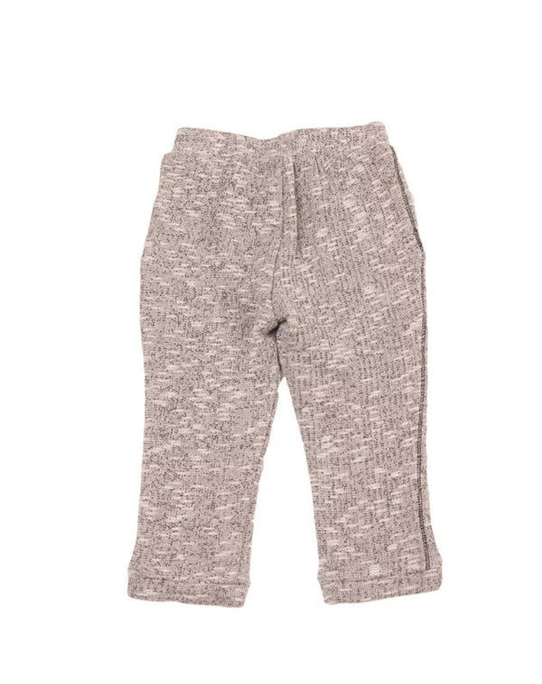 CAFFE D'ORZO Girls Grey Knitted Cotton Joggers With Bow