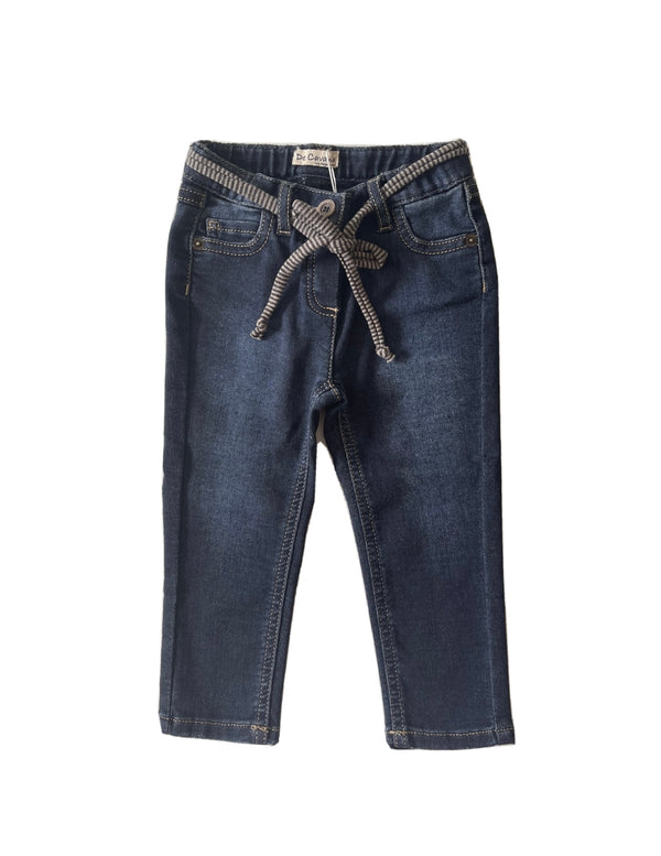 DE CAVANA Girls Skinny Blue Jeans With String Belt Detail