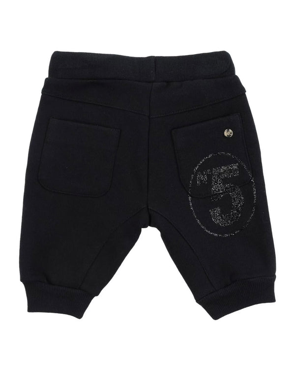 MICROBE by MISS GRANT Girls Black Sweat Trousers With Logo