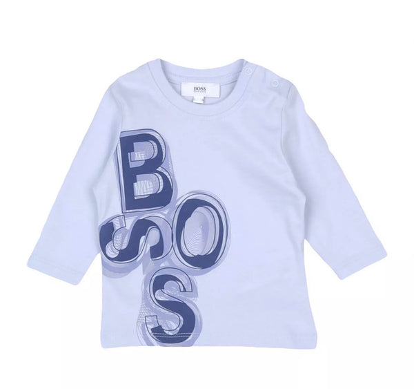 HUGO BOSS Baby Boy Light Blue Long Sleeves T-Shirt