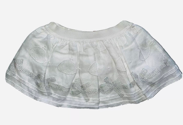 MONNALISA Baby Girls White Tulle Skirt With Whale Pattern