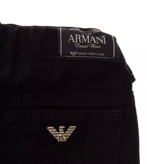 ARMANI Baby Navy Blue Skinny Trousers With Logo
