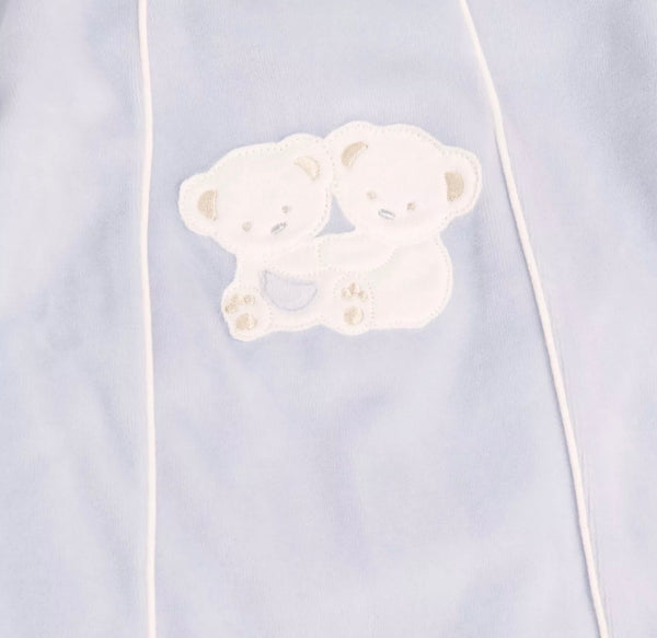 COCCODE' Baby Boy Blue Collared Babygrow With Bear Patch