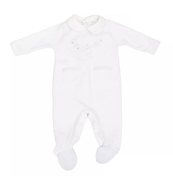 CICCINO Baby Boy Collared Babygrow With Bib & Babygrow & Socks Patches