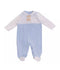 COCCODE' Baby White & Light Blue Babygrow With Bear Patches