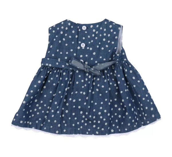 ALETTA Baby Girl Tutu Polka Dots Dress With Front Bow