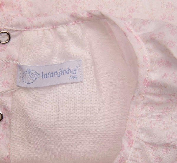 LARANJINHA Baby Girl Romper With Floral Pattern & Pockets