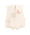 IL GUFO Baby Girl Ivory Romper With Font Flower Details & Logo