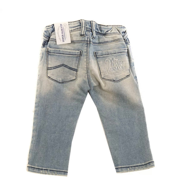 ARMANI Baby Jeans With Indigo Dye Faded Effect Slim Fit