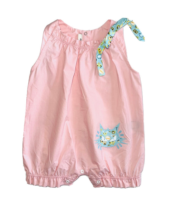 FENDI Roma Baby Girl Light Pink Romper Pagliaccetto With Logo