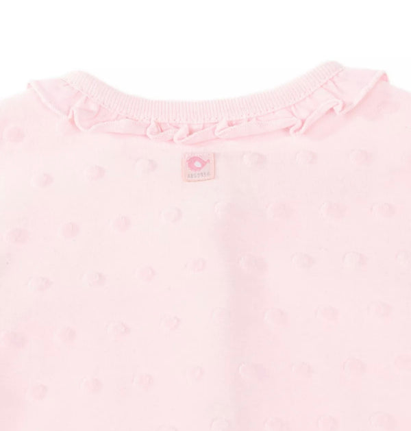 ABSORBA Light Pink Girls Babygrow With Dots & Ruffle Neck
