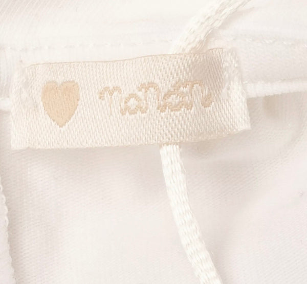 NANAN Baby White Collared Romper With Bow Details And Logo