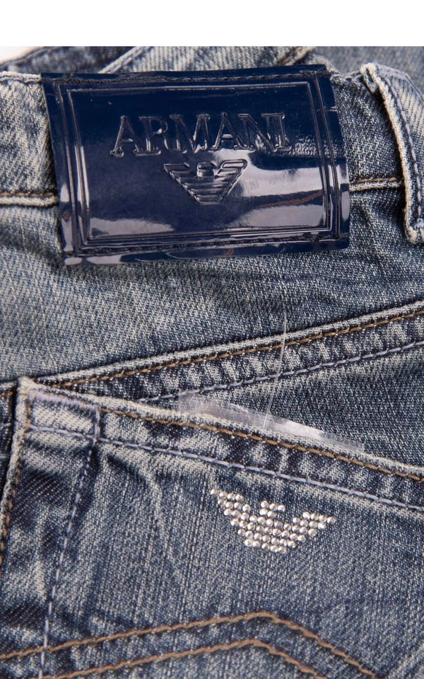 ARMANI Junior Jeans With Embellished Logo