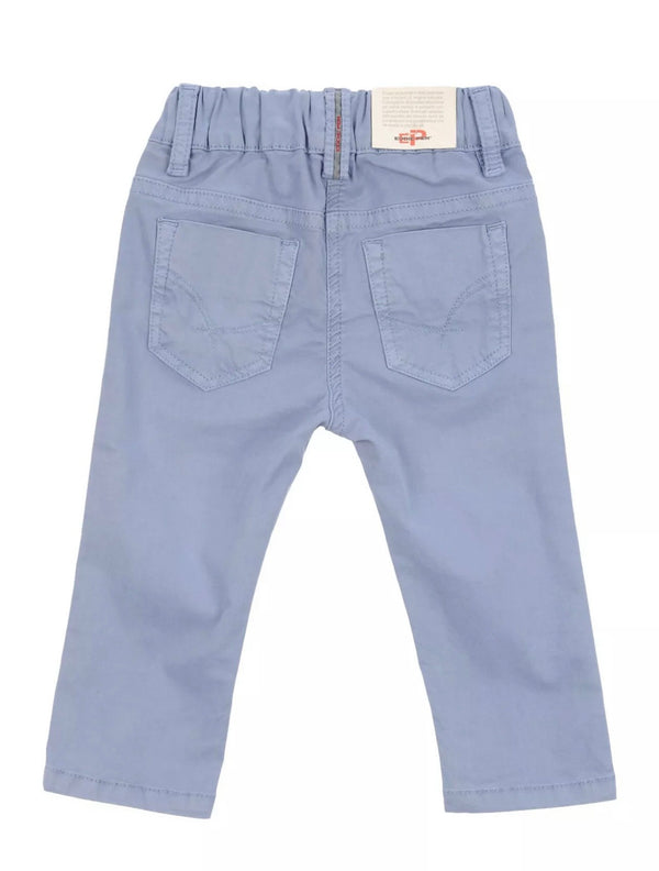 EDDIE PEN Boys Skinny Light Blue Trousers With Logo
