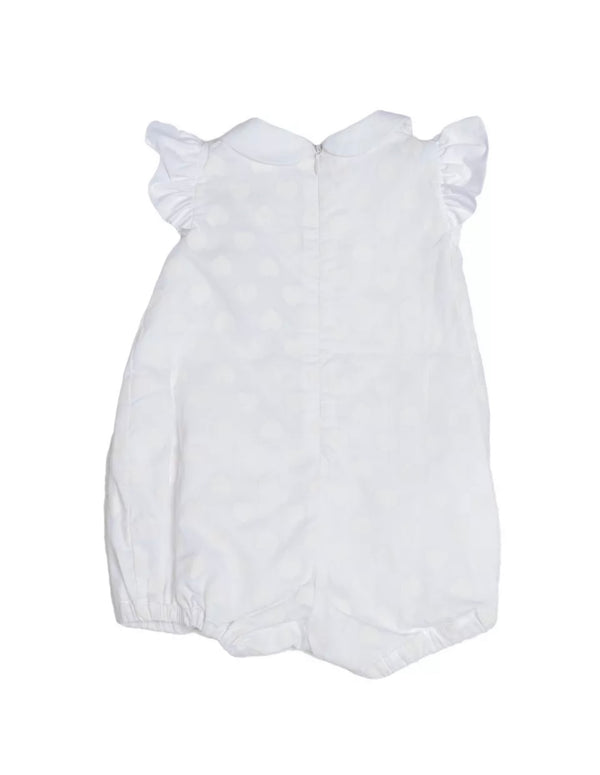 LEO E LILLY BON TON Baby Girl Cotton Romper With Hearts Pattern
