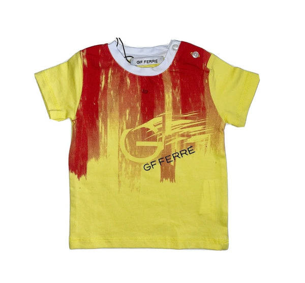 GF FERRE' Boys Yellow T-Shirt With Front Logo