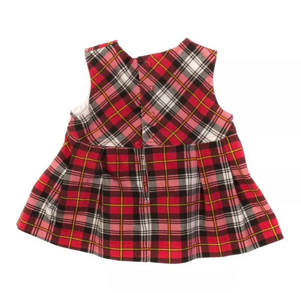 ALETTA Baby Girl Tartan Dress Multicoloured With Bow
